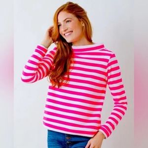 Dudley Stephen Pink and White Stripped Brighton Boatneck